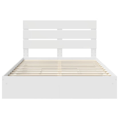 Letto con Contenitore Bianco 160 x 200 cm Legno multistrato | homemem39