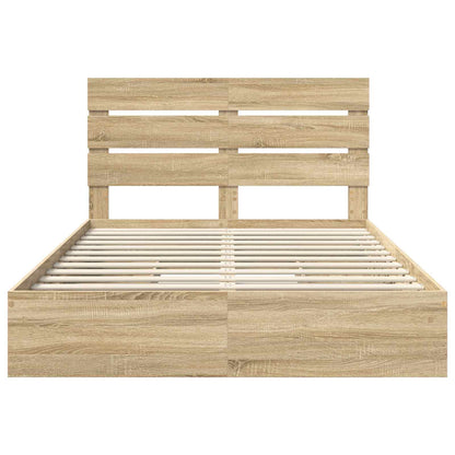 Letto con Contenitore con testiera Rovere Sonoma 160 x 200 cm | homemem39