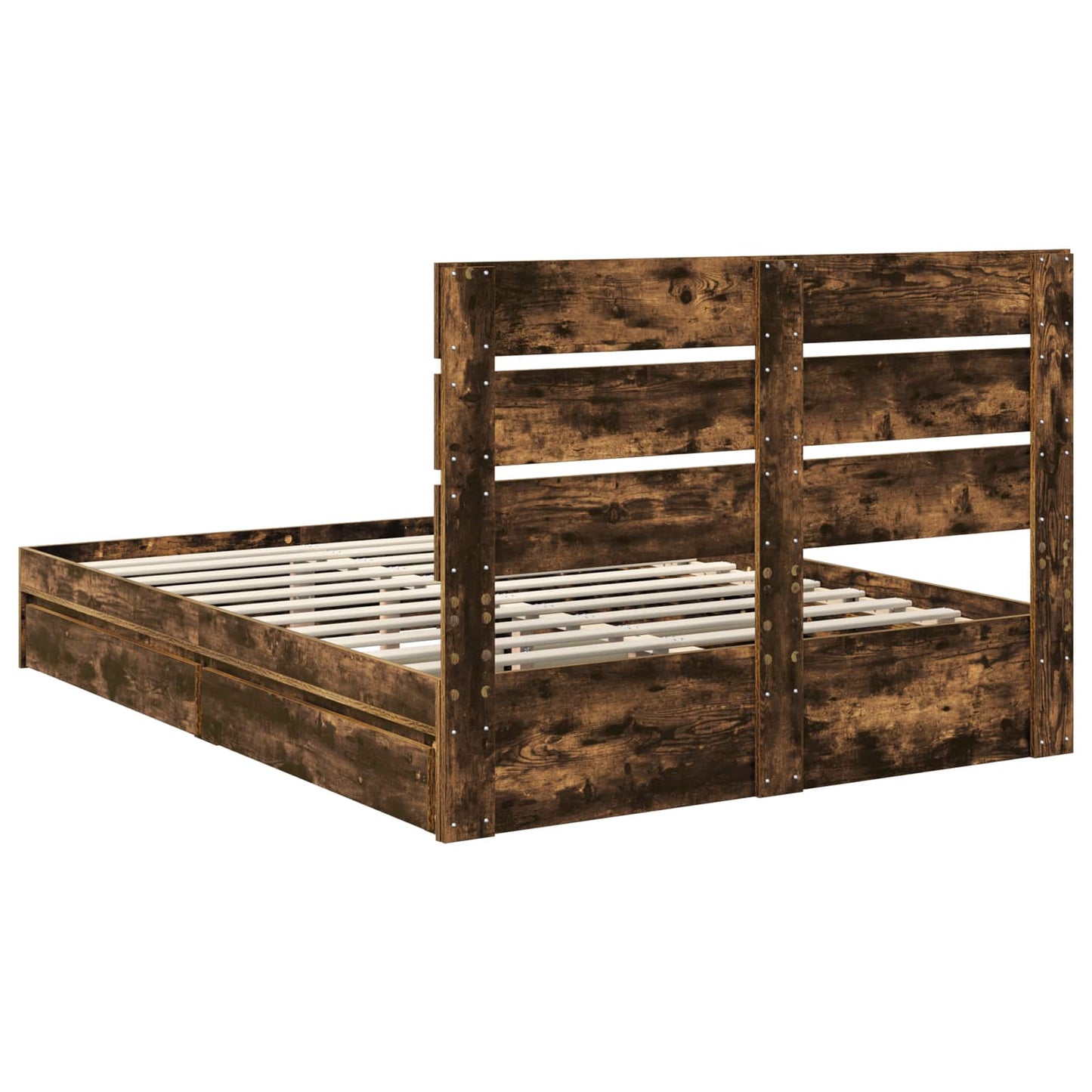 Letto con Contenitore con testiera Rovere fumé 160 x 200 cm | homemem39