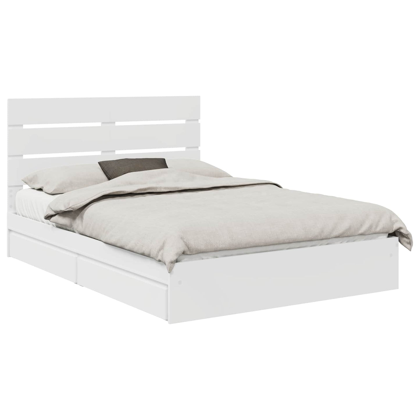 Letto con Contenitore Bianco 140 x 200 cm Legno multistrato | homemem39