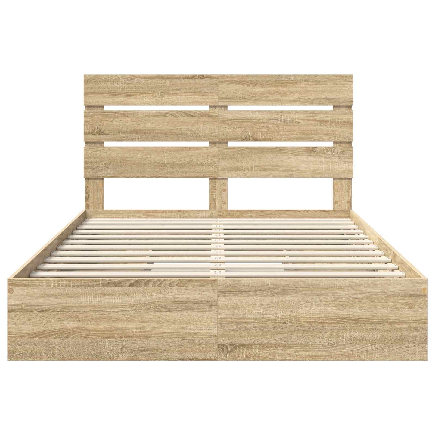 Letto con Contenitore con testiera Rovere Sonoma 140 x 200 cm | homemem39
