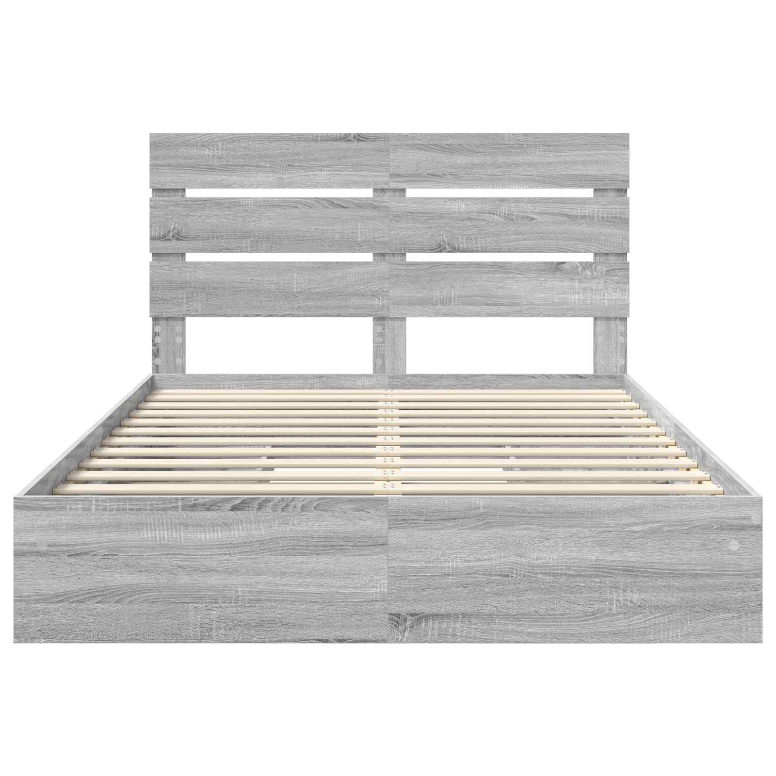 Letto con Contenitore con testiera Grigio Sonoma 140 x 200 cm | homemem39