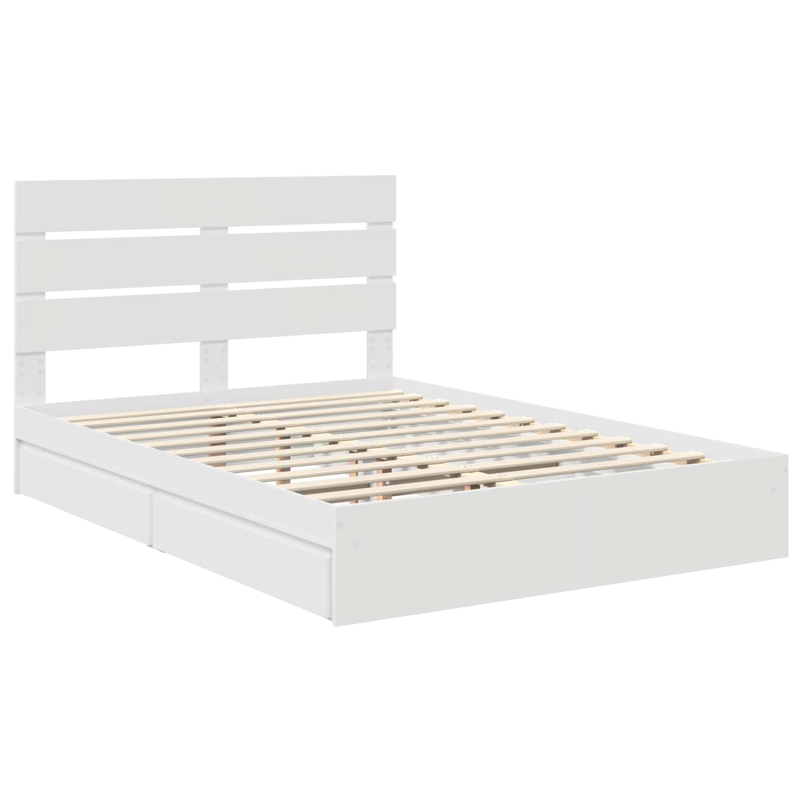 Letto con Contenitore Bianco 140 x 190 cm Legno multistrato | homemem39