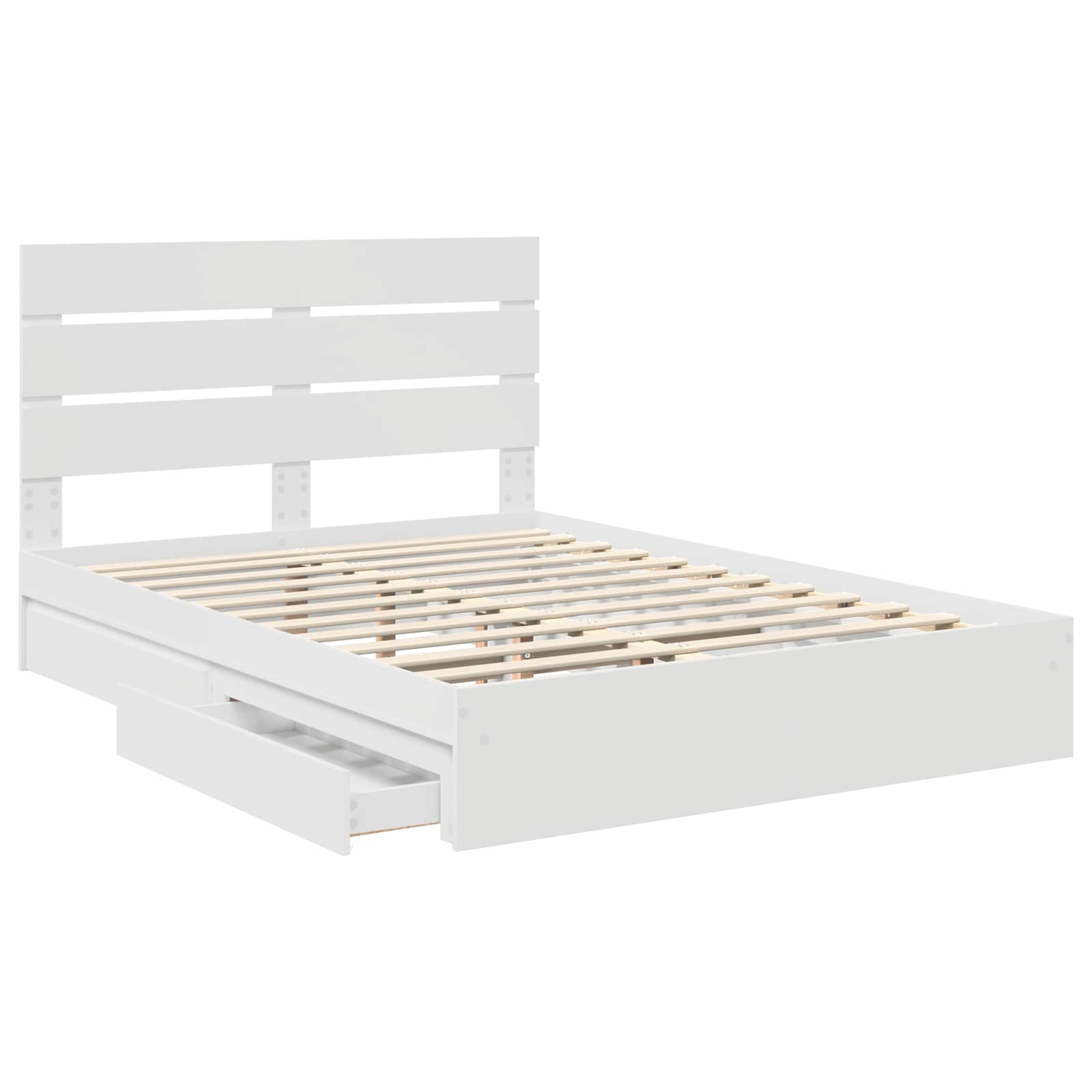 Letto con Contenitore Bianco 140 x 190 cm Legno multistrato | homemem39