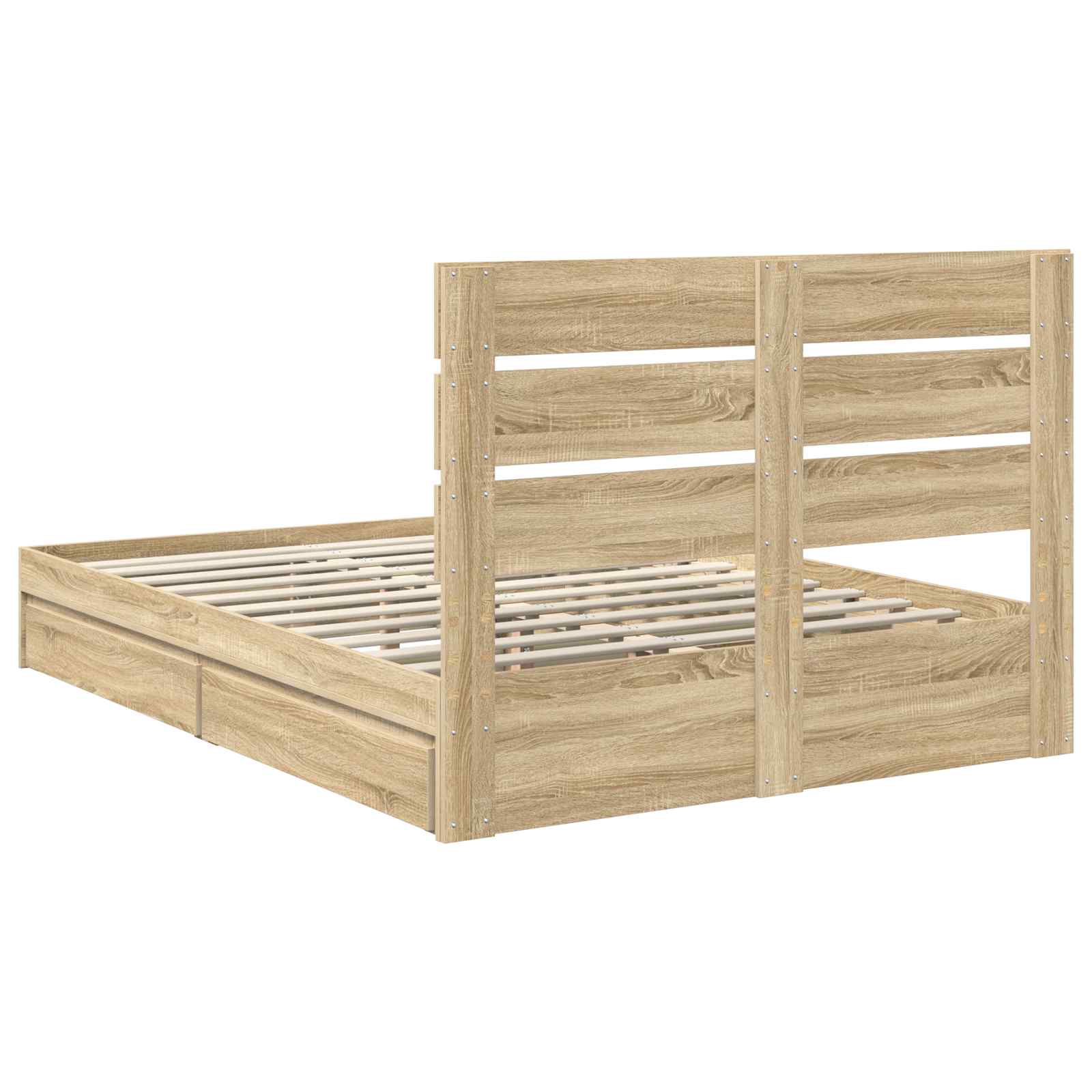 Letto con Contenitore con testiera Rovere Sonoma 140 x 190 cm | homemem39