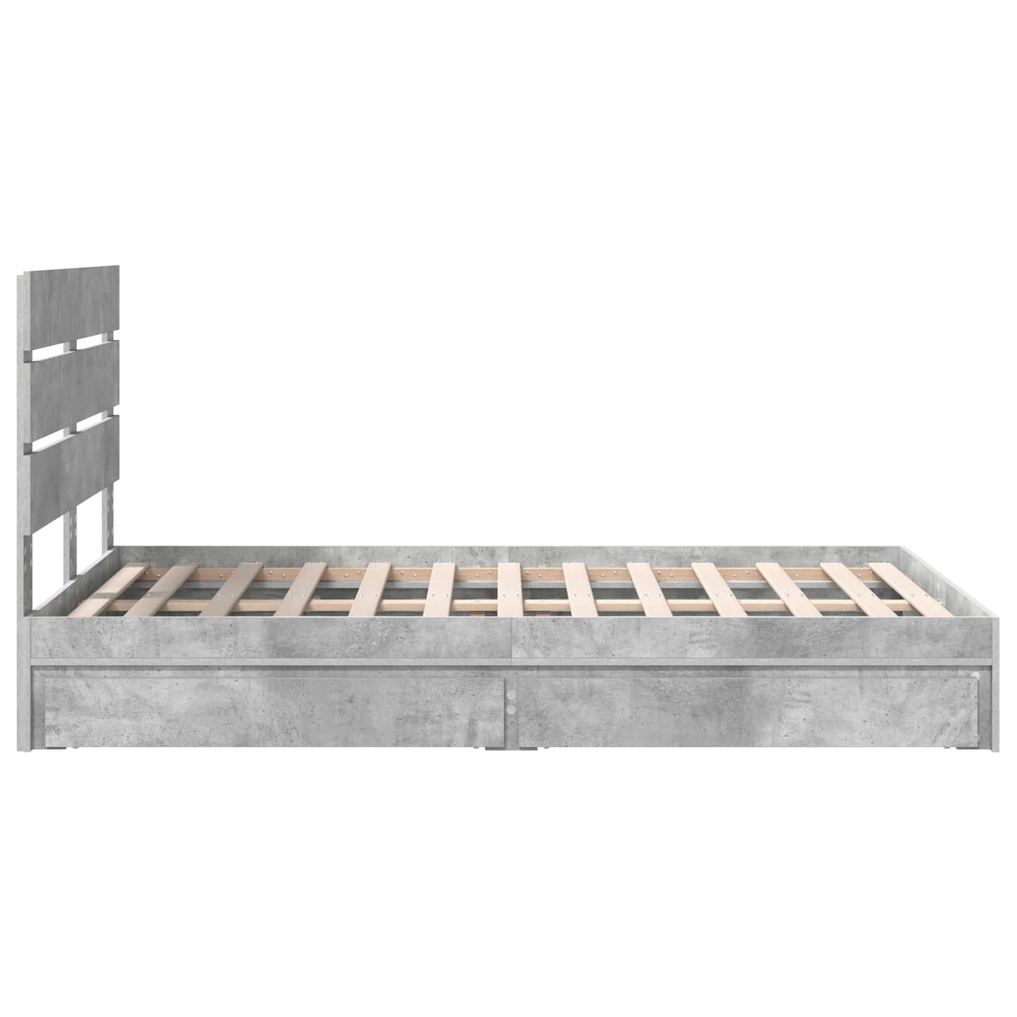 Letto con Contenitore con testiera Grigio cemento 135 x 190 cm | homemem39