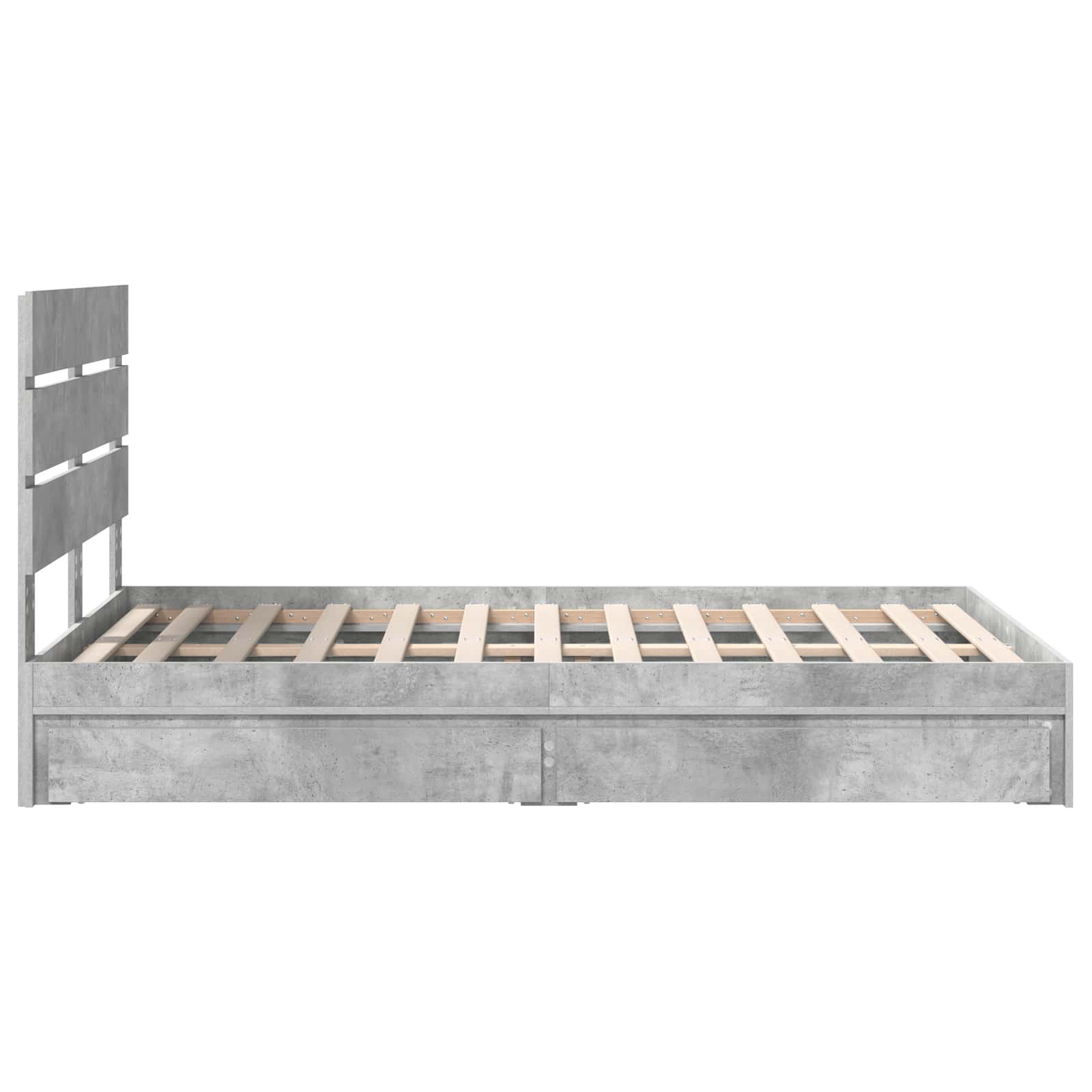 Letto con Contenitore con testiera Grigio cemento 135 x 190 cm | homemem39