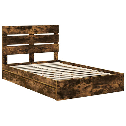 Letto con Contenitore con testiera Rovere fumé 135 x 190 cm | homemem39