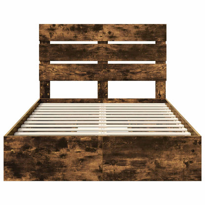 Letto con Contenitore con testiera Rovere fumé 135 x 190 cm | homemem39