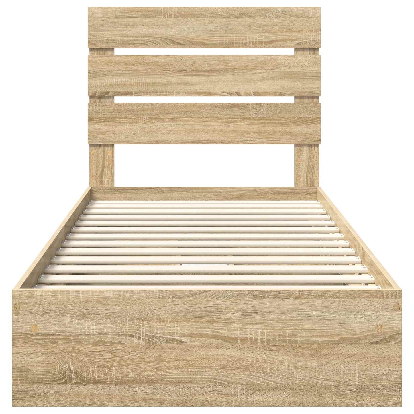 Letto con Contenitore con testiera Rovere Sonoma 100 x 200 cm | homemem39