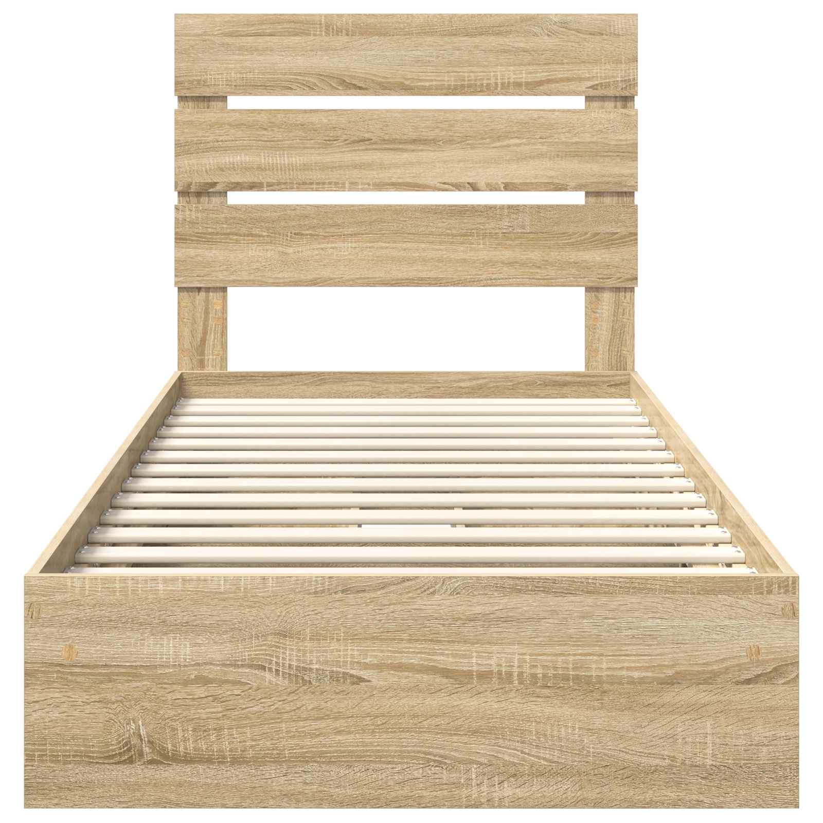 Letto con Contenitore con testiera Rovere Sonoma 100 x 200 cm | homemem39