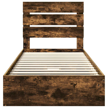 Letto con Contenitore con testiera Rovere fumé 100 x 200 cm | homemem39