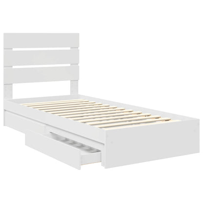 Letto con Contenitore Bianco 90 x 200 cm Legno multistrato | homemem39