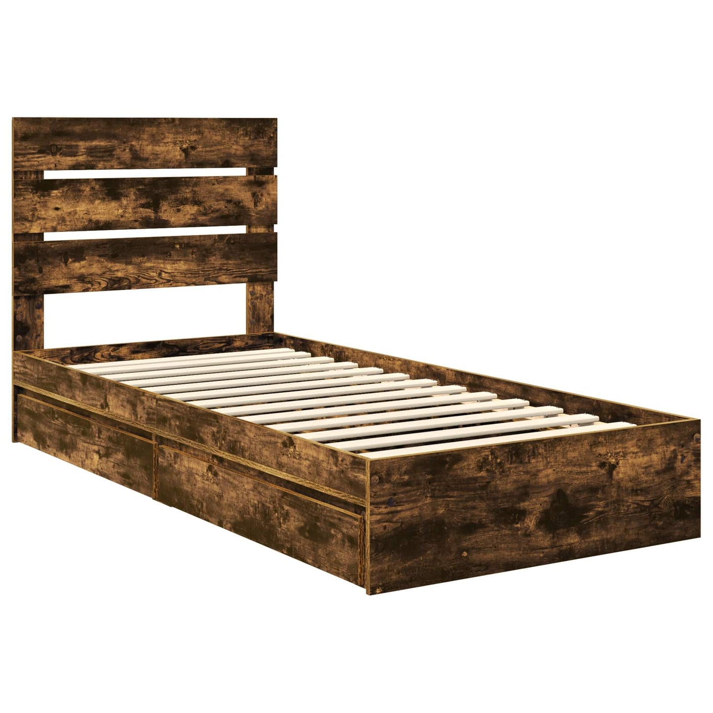 Letto con Contenitore Rovere fumé 90 x 200 cm Legno multistrato | homemem39