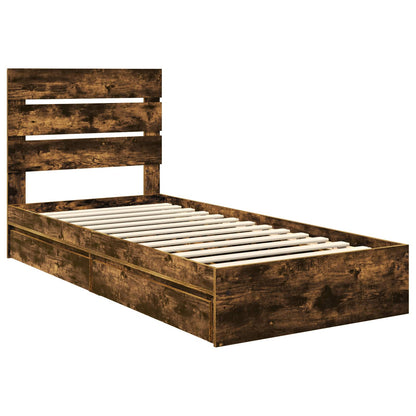 Letto con Contenitore Rovere fumé 90 x 200 cm Legno multistrato | homemem39
