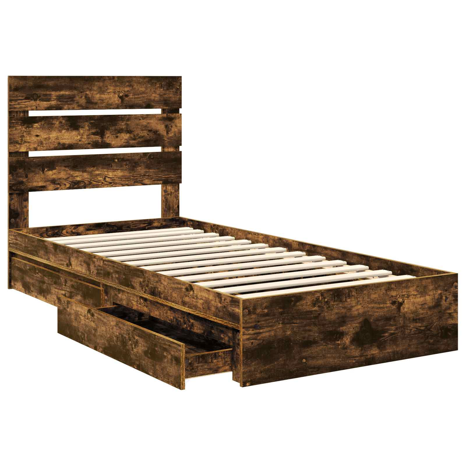 Letto con Contenitore Rovere fumé 90 x 200 cm Legno multistrato | homemem39