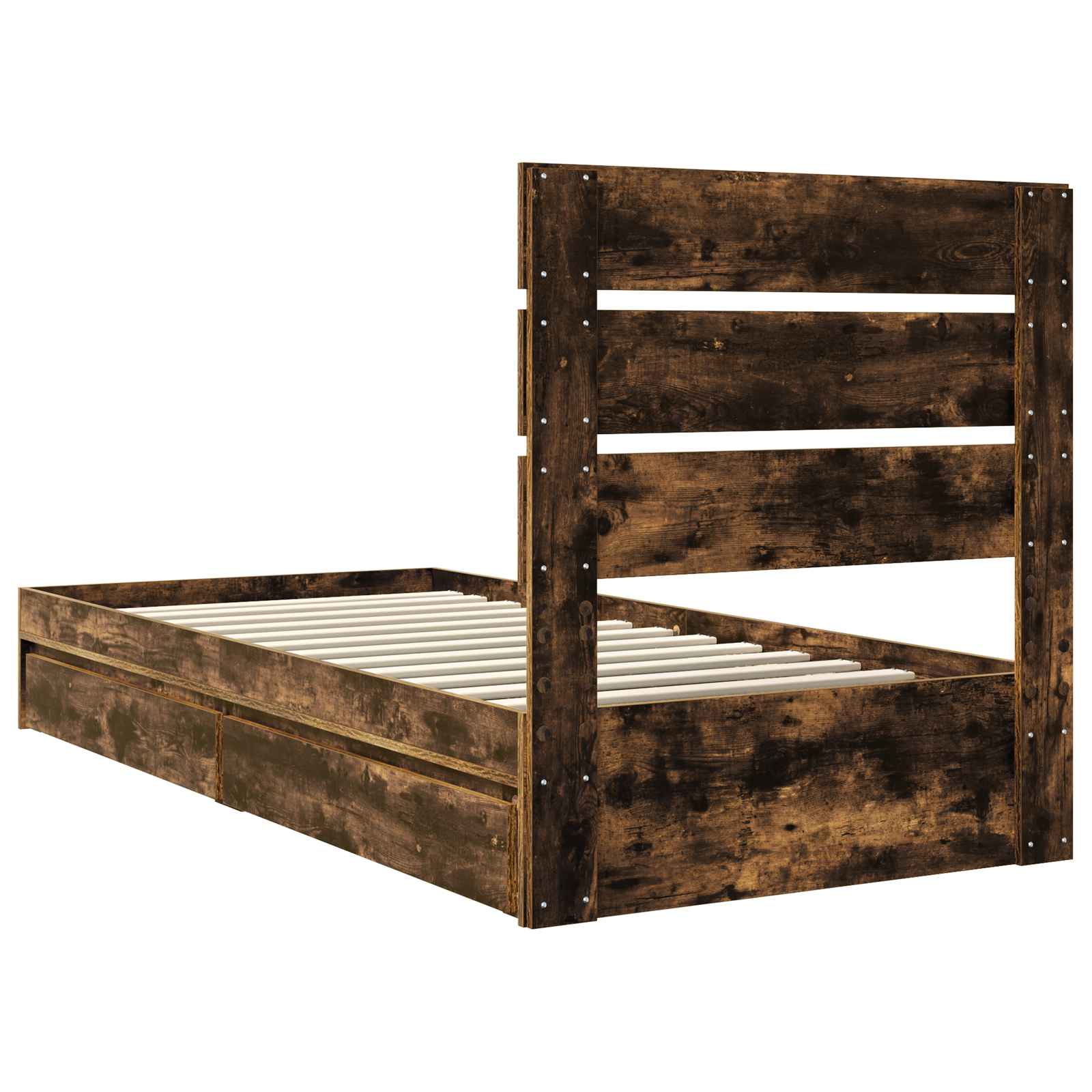 Letto con Contenitore Rovere fumé 90 x 200 cm Legno multistrato | homemem39
