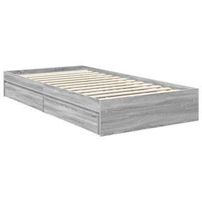 Letto con Contenitore con testiera Grigio Sonoma 90 x 200 cm | homemem39
