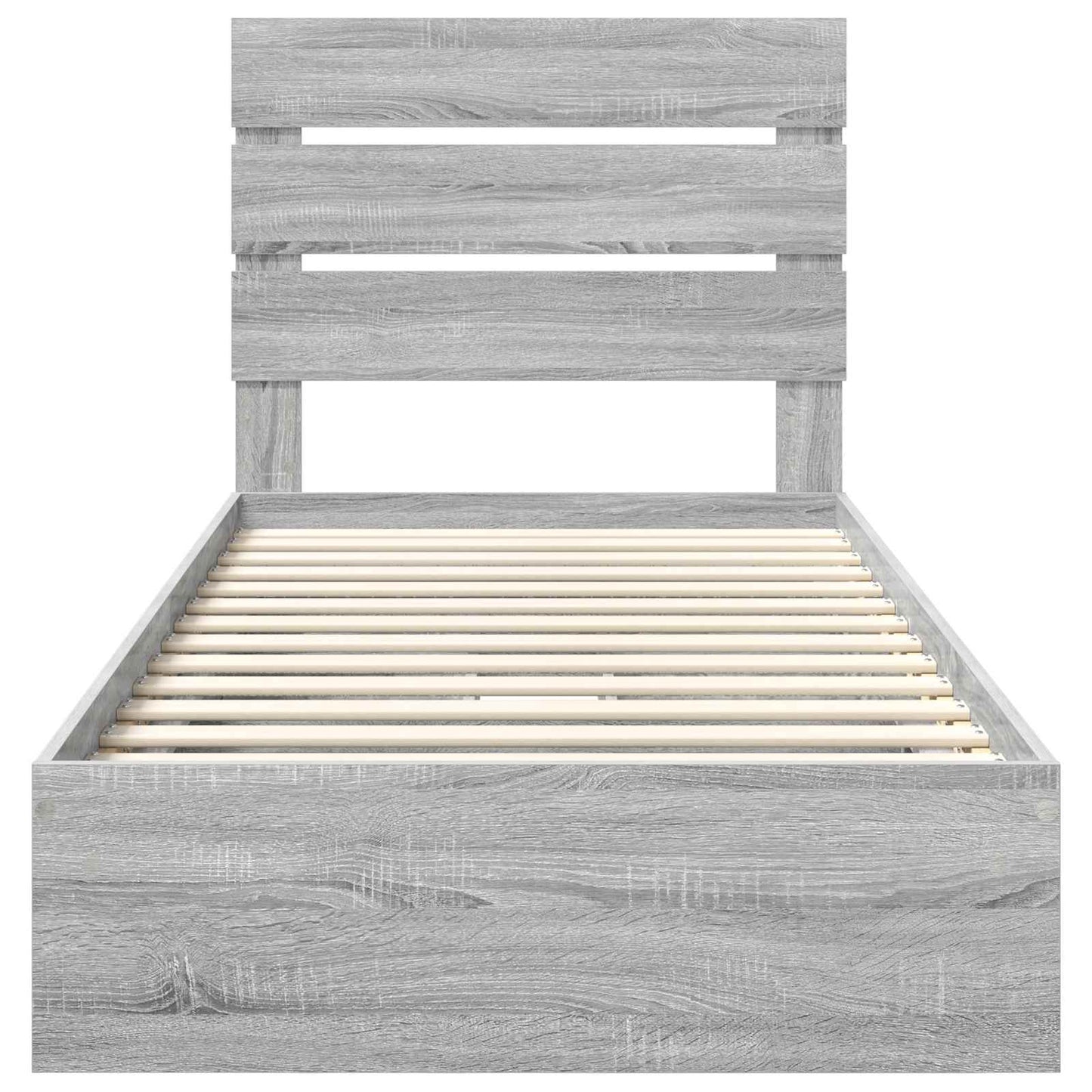 Letto con Contenitore con testiera Grigio Sonoma 90 x 190 cm | homemem39