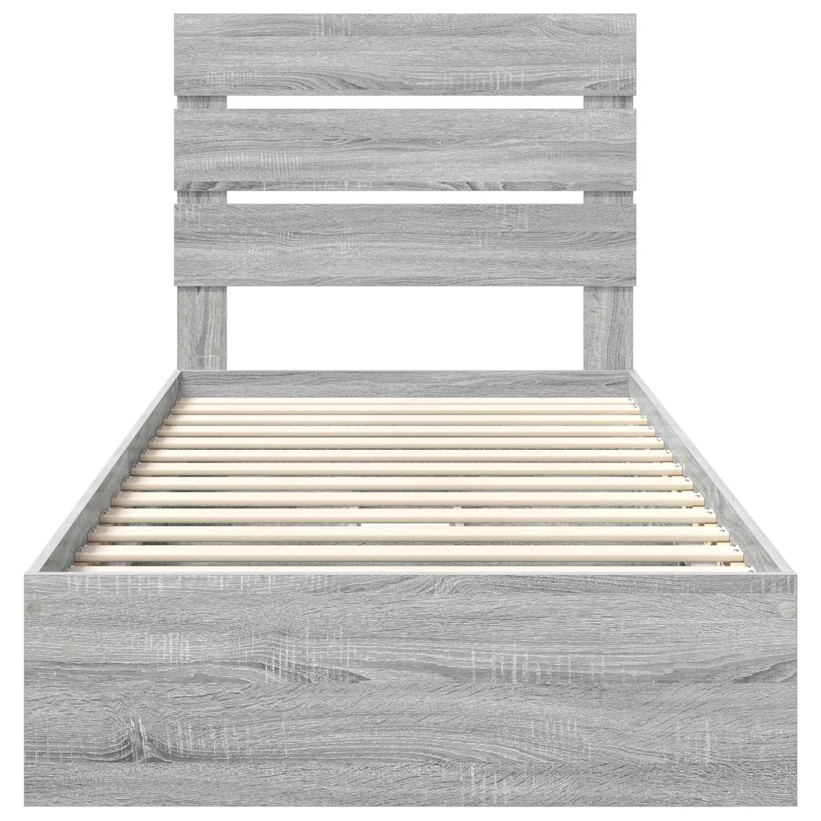 Letto con Contenitore con testiera Grigio Sonoma 90 x 190 cm | homemem39