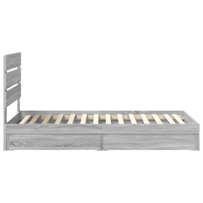 Letto con Contenitore con testiera Grigio Sonoma 90 x 190 cm | homemem39