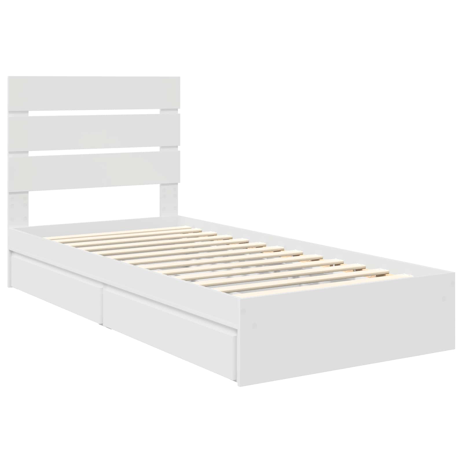 Letto con Contenitore Bianco 70 x 190 cm Legno multistrato | homemem39