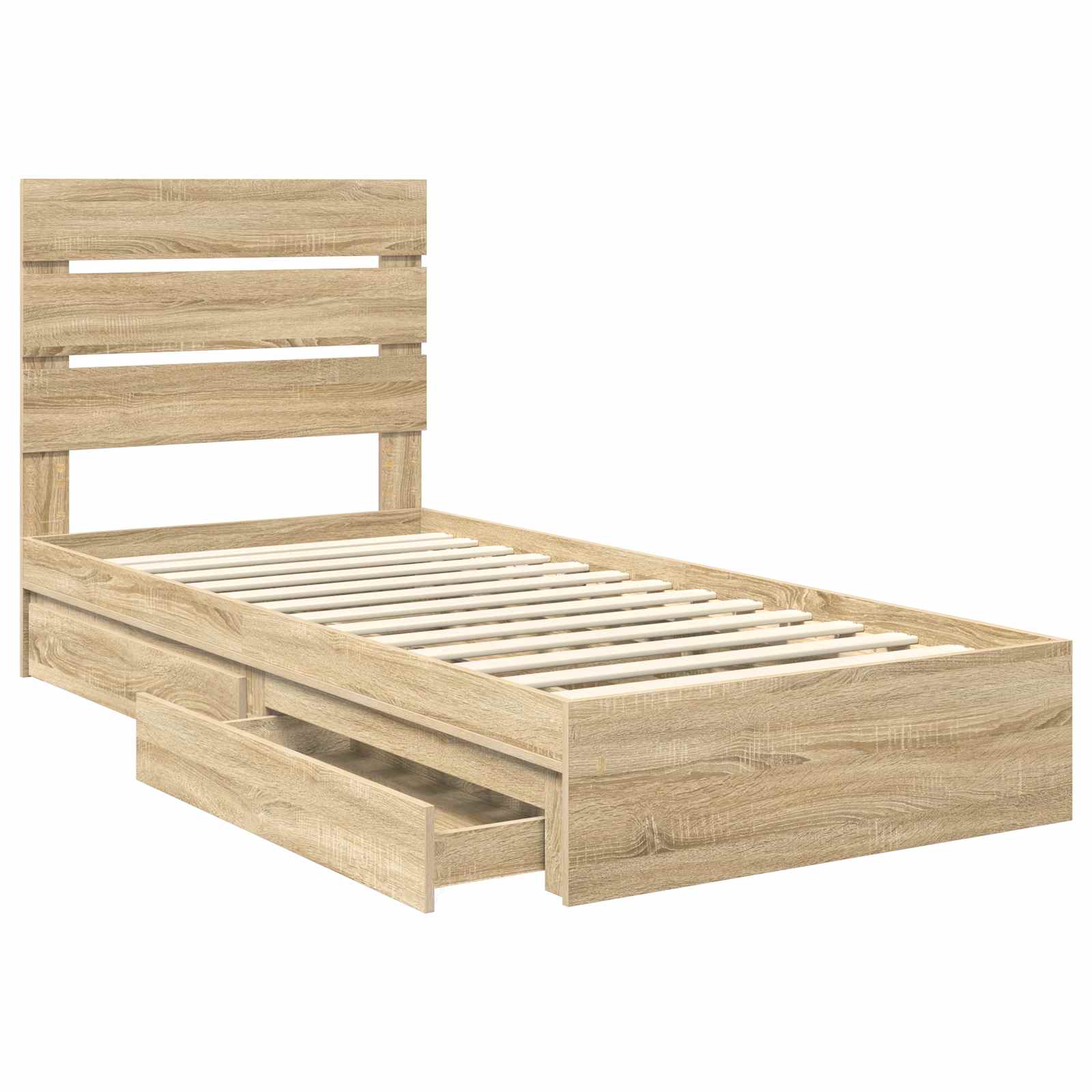 Letto con Contenitore con testiera Rovere Sonoma 70 x 190 cm | homemem39