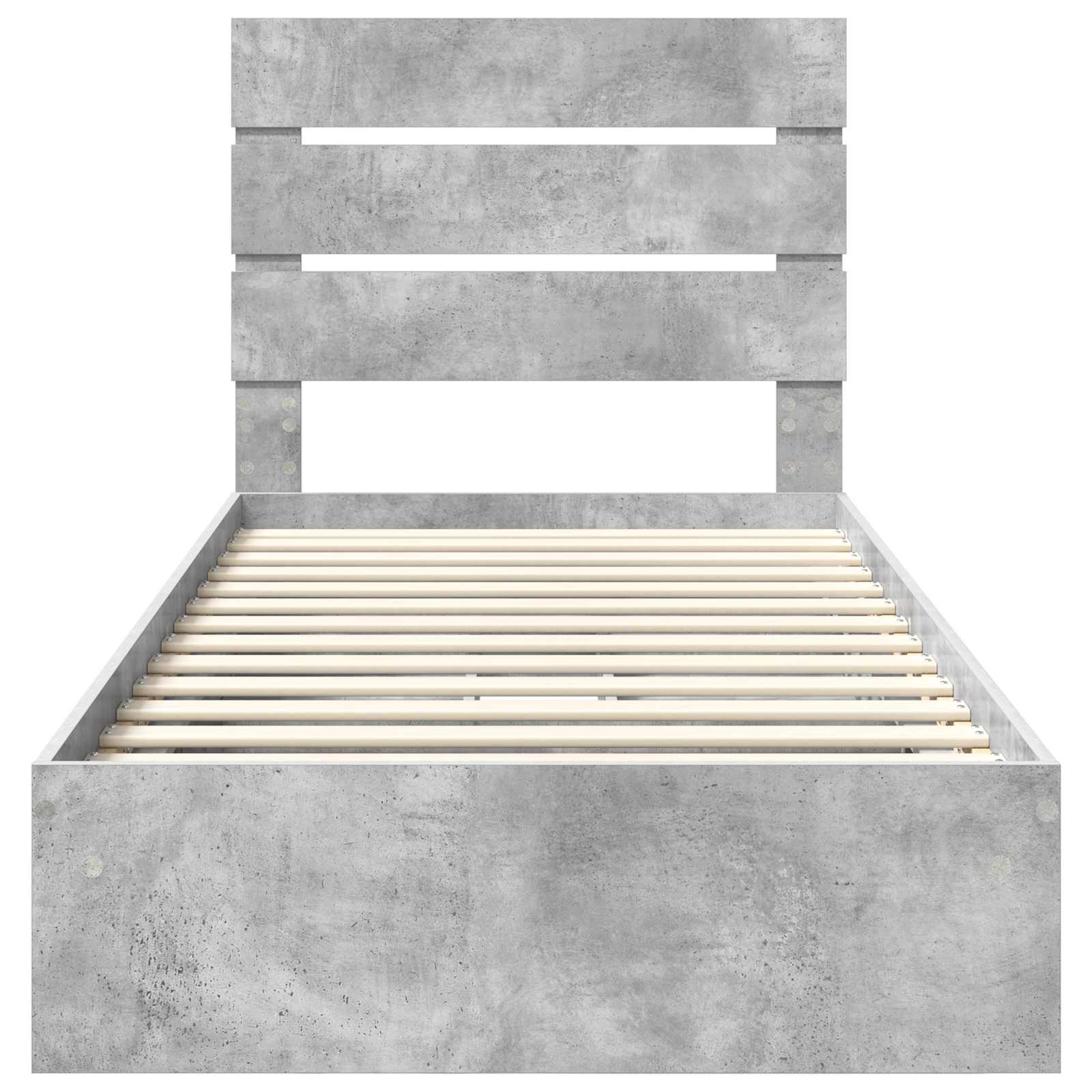 Letto con Contenitore con testiera Grigio cemento 70 x 190 cm | homemem39