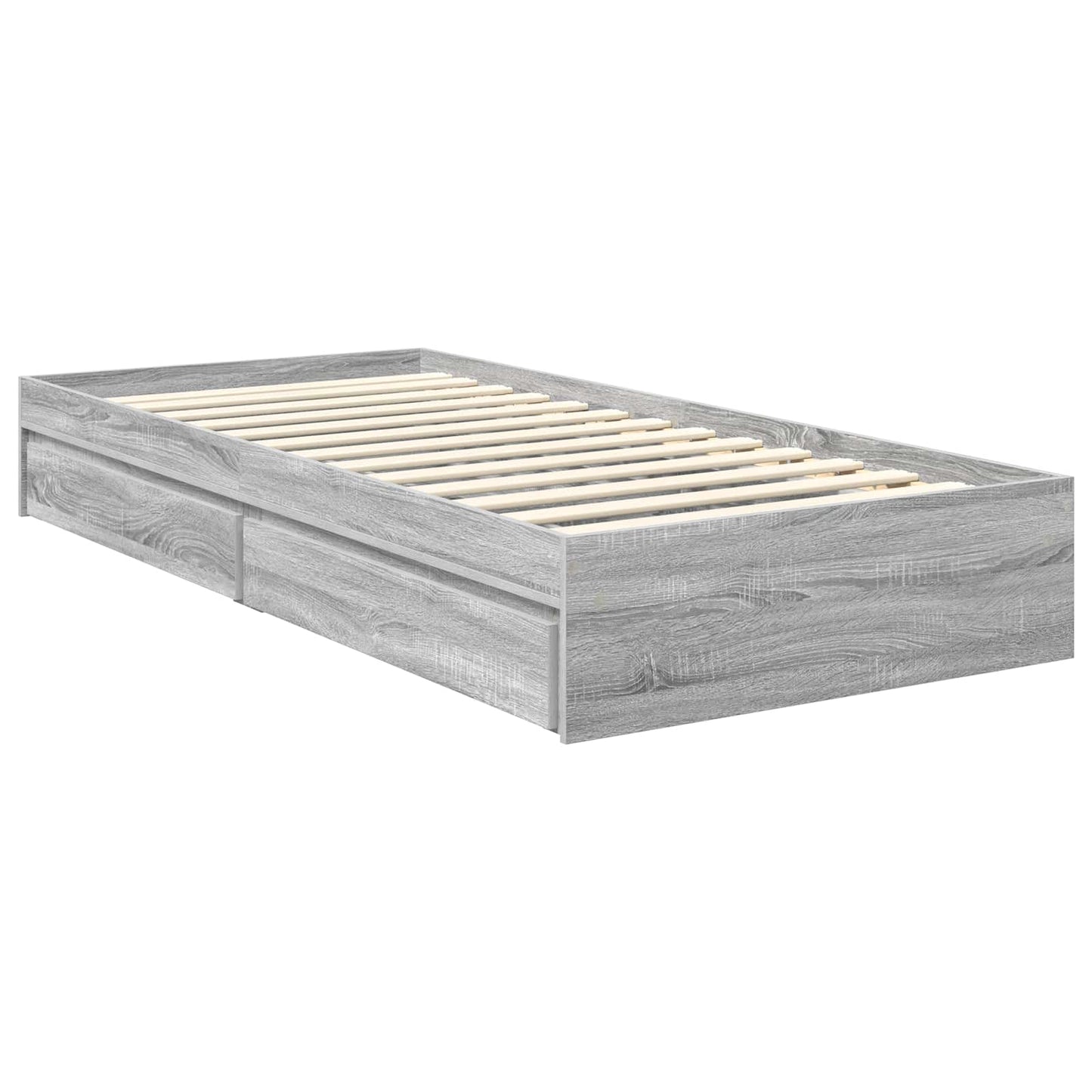 Letto con Contenitore con testiera Grigio Sonoma 70 x 190 cm | homemem39