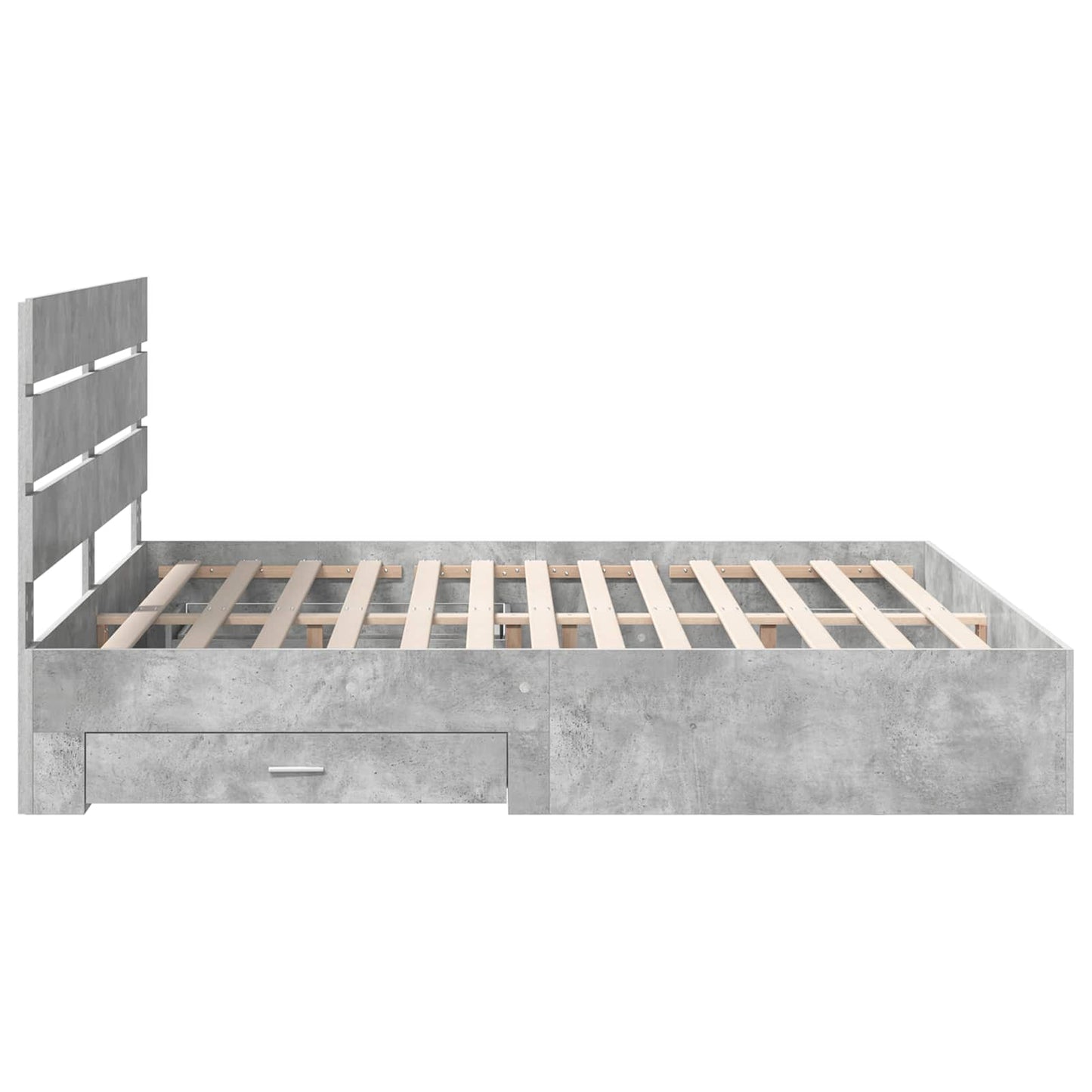 Struttura del letto con cassetto Grigio cemento 200 x 200 cm | homemem39
