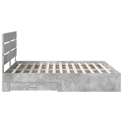Struttura del letto con cassetto Grigio cemento 200 x 200 cm | homemem39