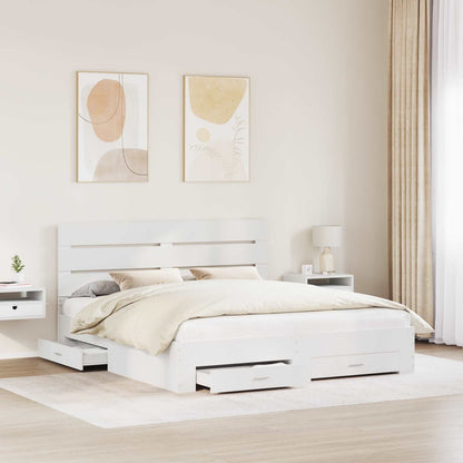 Struttura del letto Bianco 180 x 200 cm Legno multistrato | homemem39