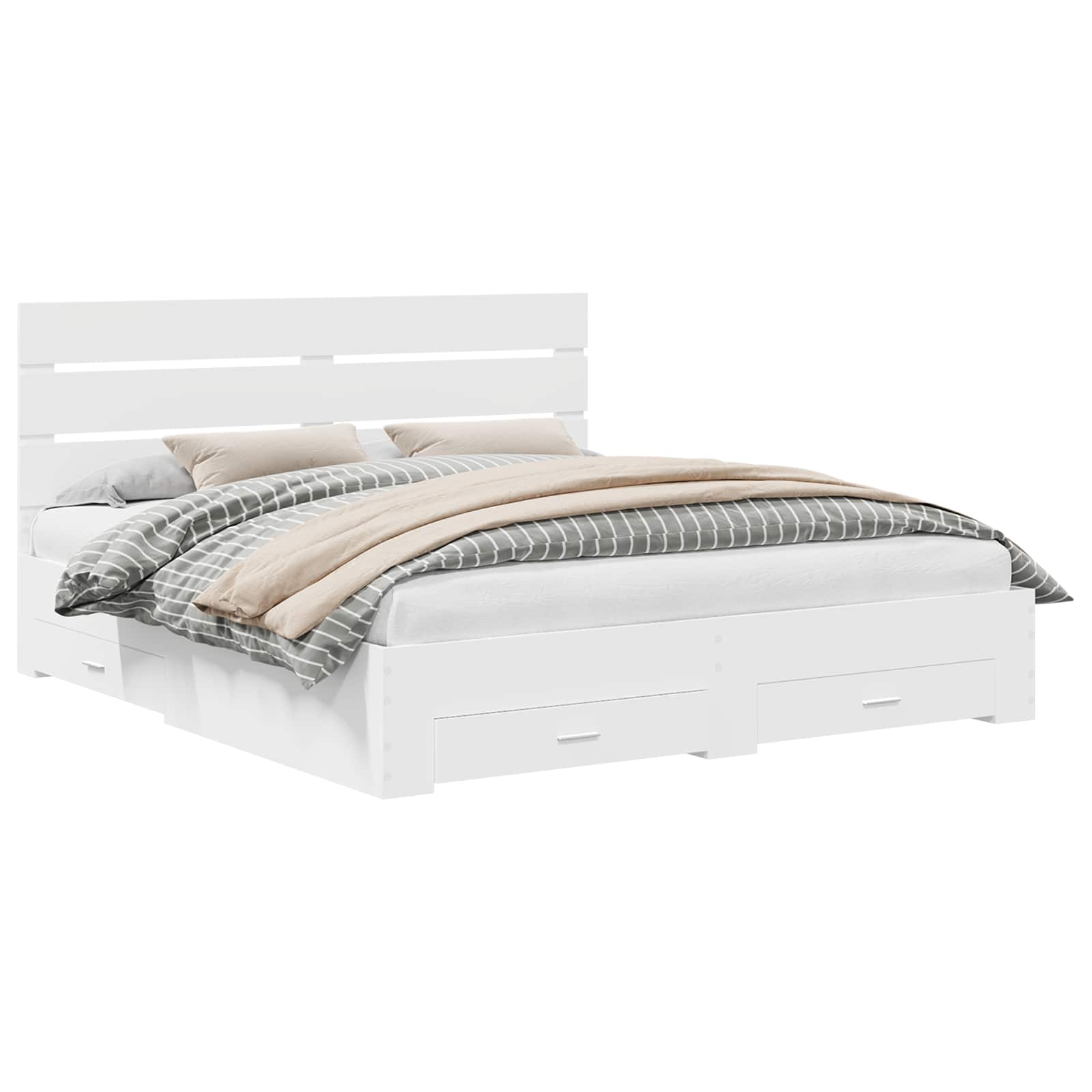 Struttura del letto Bianco 180 x 200 cm Legno multistrato | homemem39