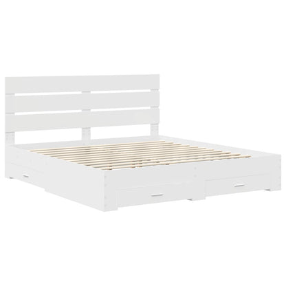 Struttura del letto Bianco 180 x 200 cm Legno multistrato | homemem39