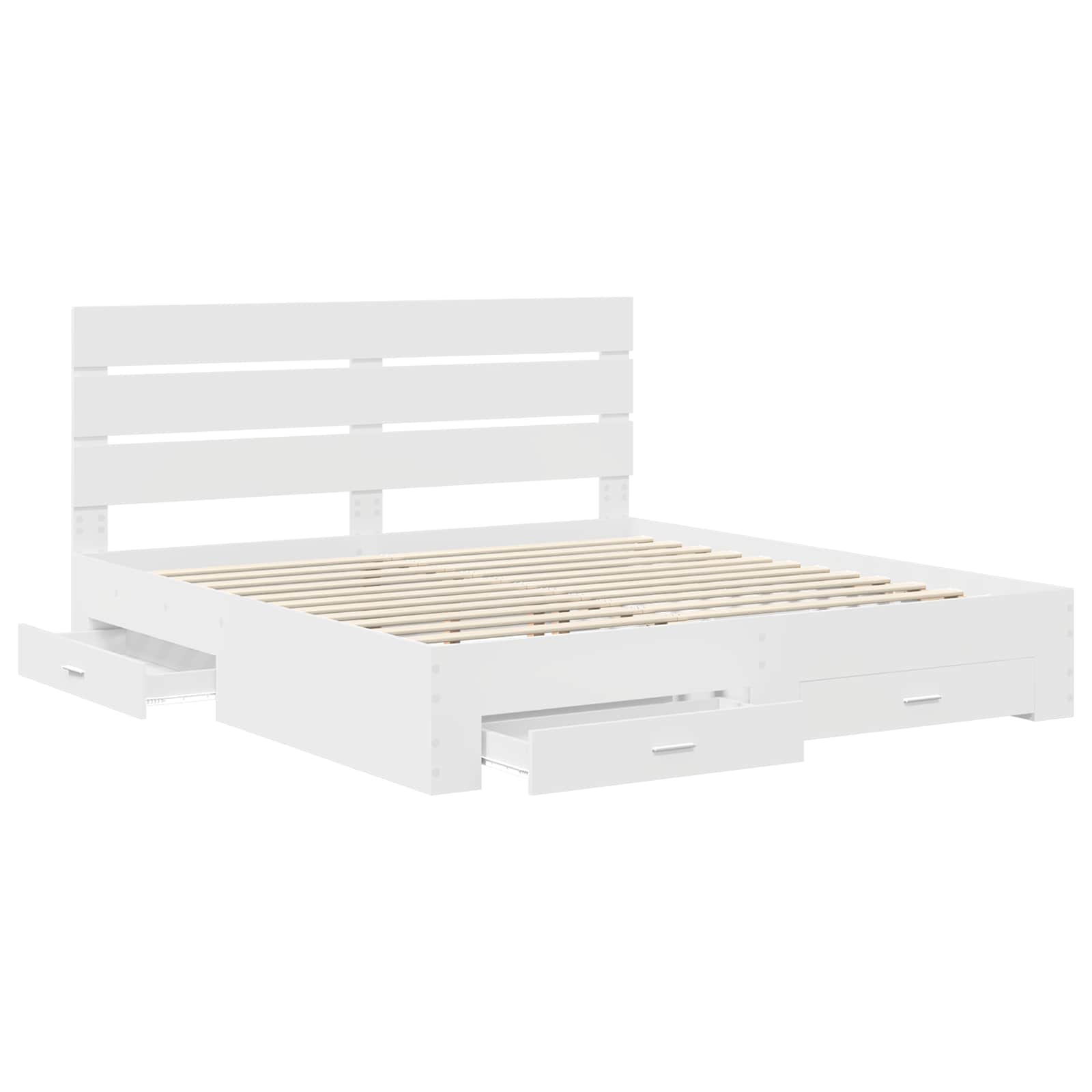 Struttura del letto Bianco 180 x 200 cm Legno multistrato | homemem39