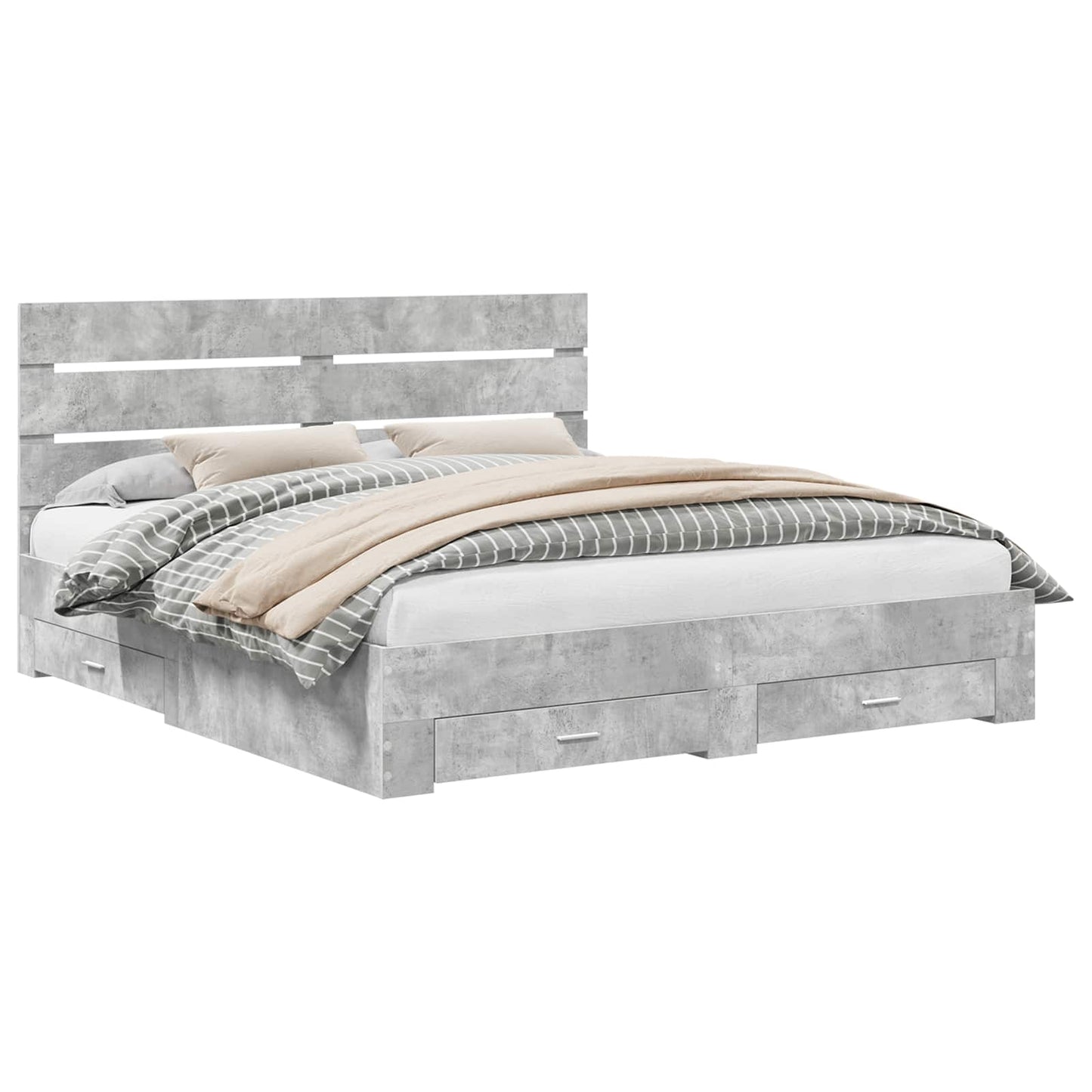 Struttura del letto con cassetto Grigio cemento 180 x 200 cm | homemem39