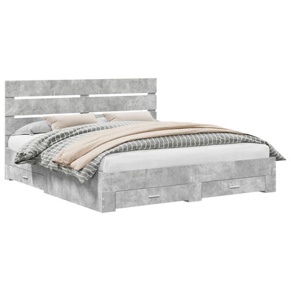 Struttura del letto con cassetto Grigio cemento 180 x 200 cm | homemem39