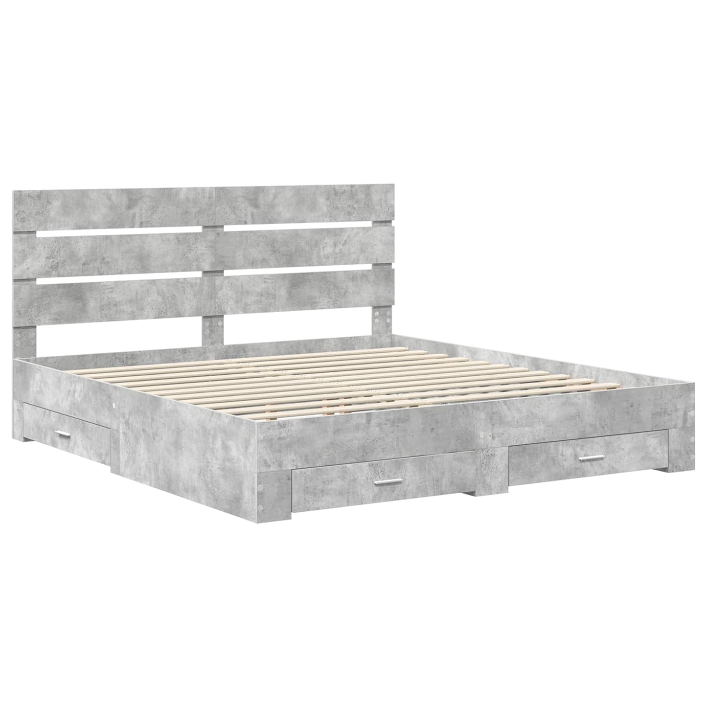 Struttura del letto con cassetto Grigio cemento 180 x 200 cm | homemem39
