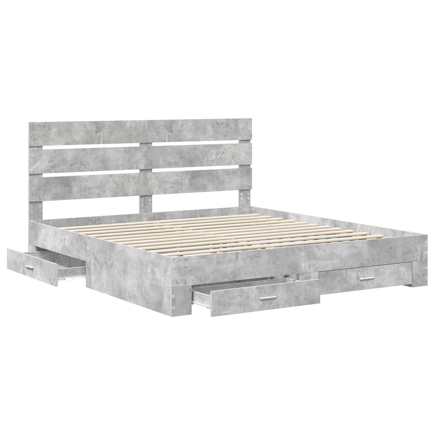 Struttura del letto con cassetto Grigio cemento 180 x 200 cm | homemem39