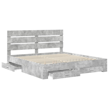 Struttura del letto con cassetto Grigio cemento 180 x 200 cm | homemem39