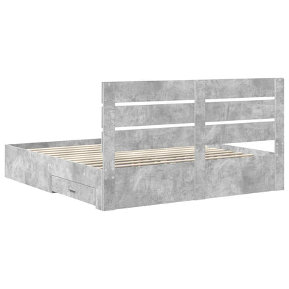 Struttura del letto con cassetto Grigio cemento 180 x 200 cm | homemem39