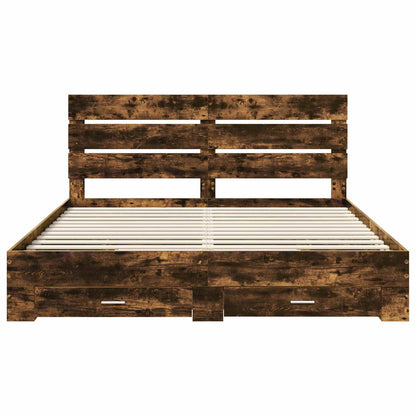 Struttura del letto Rovere fumé 180 x 200 cm Legno multistrato