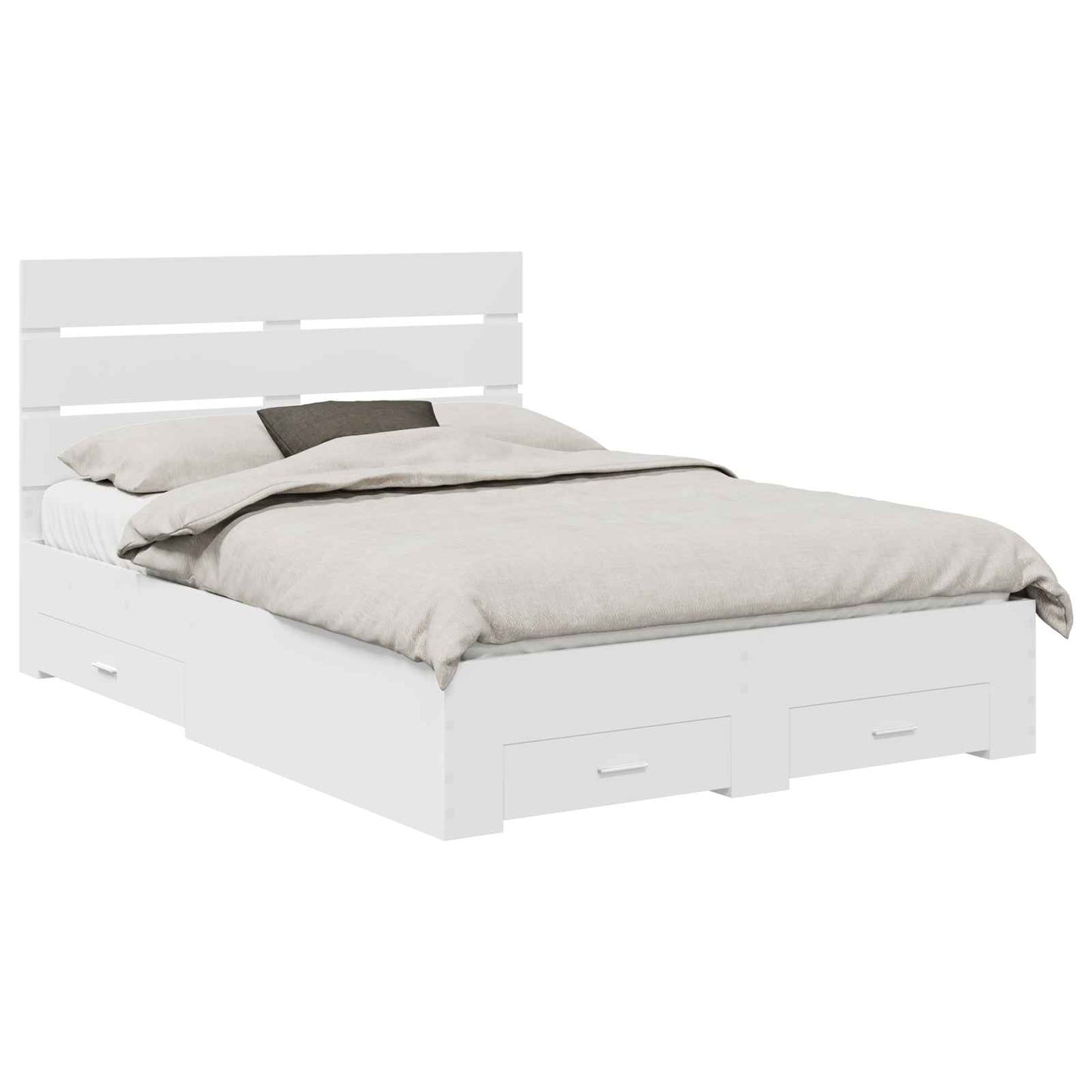 Struttura del letto Bianco 160 x 200 cm Legno multistrato | homemem39