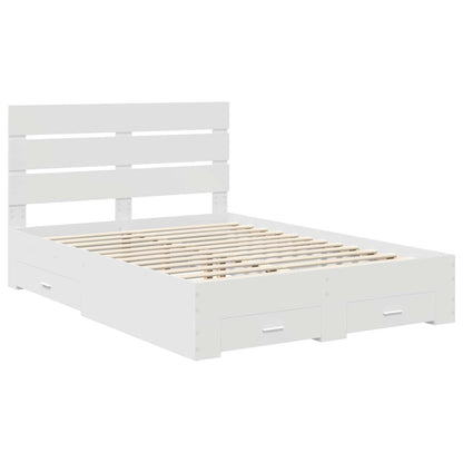 Struttura del letto Bianco 160 x 200 cm Legno multistrato | homemem39