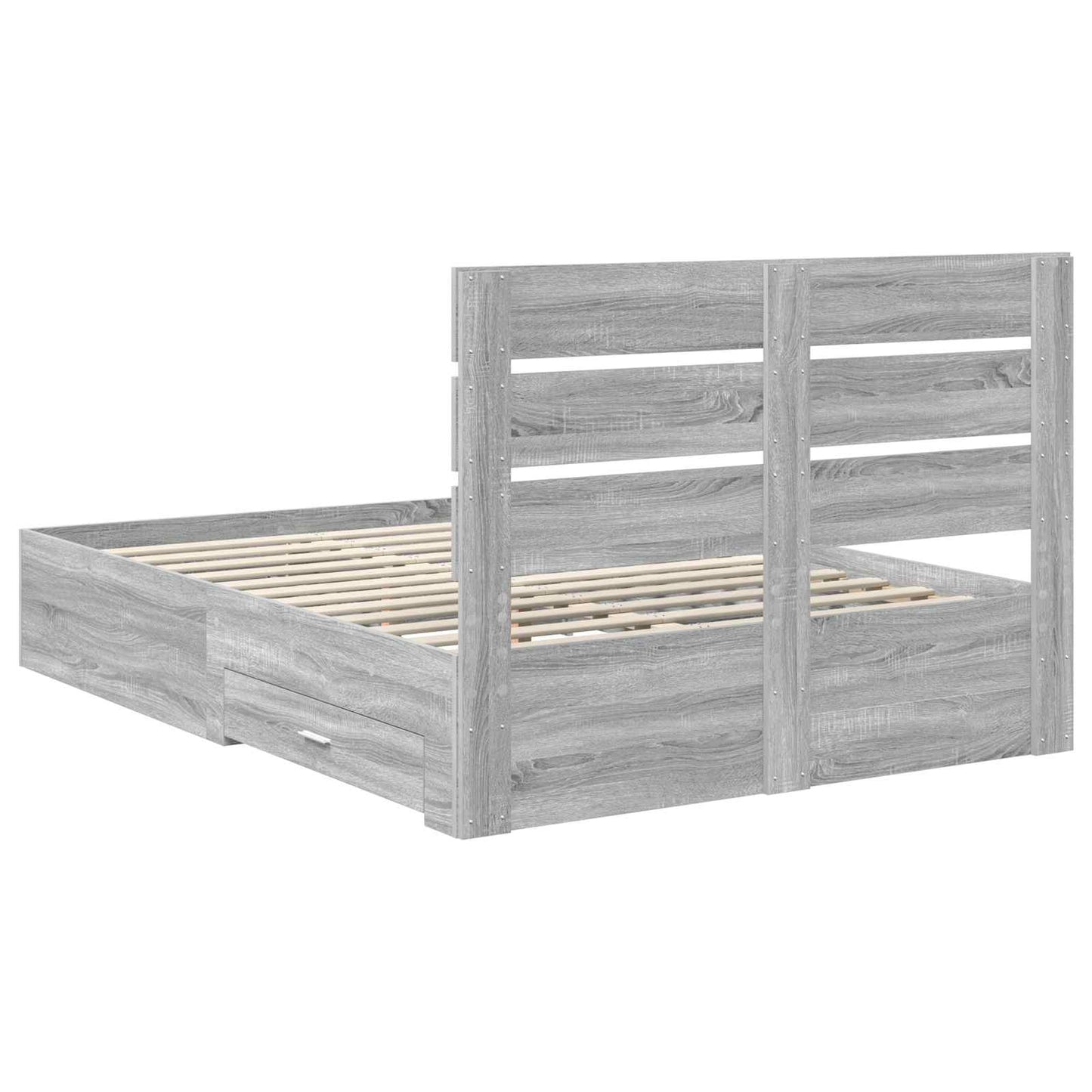 Struttura del letto con cassetto Grigio Sonoma 160 x 200 cm - homemem39