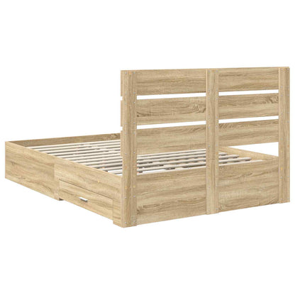 Struttura del letto con cassetto Rovere Sonoma 150 x 200 cm - homemem39