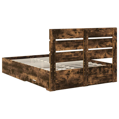 Struttura del letto Rovere fumé 150 x 200 cm Legno multistrato | homemem39