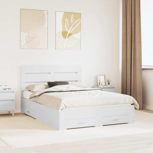 Struttura del letto Bianco 140 x 200 cm Legno multistrato | homemem39