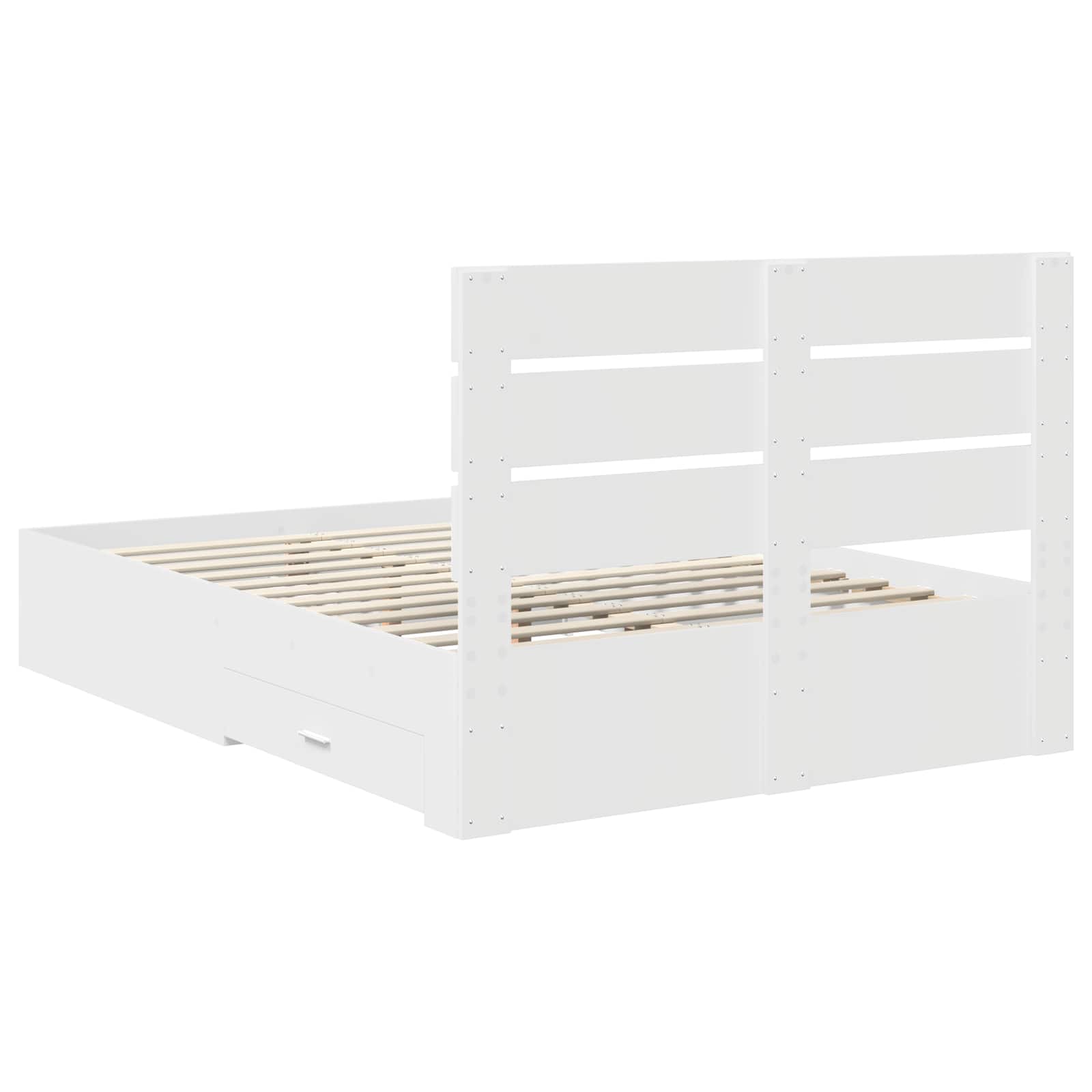 Struttura del letto Bianco 140 x 190 cm Legno multistrato | homemem39