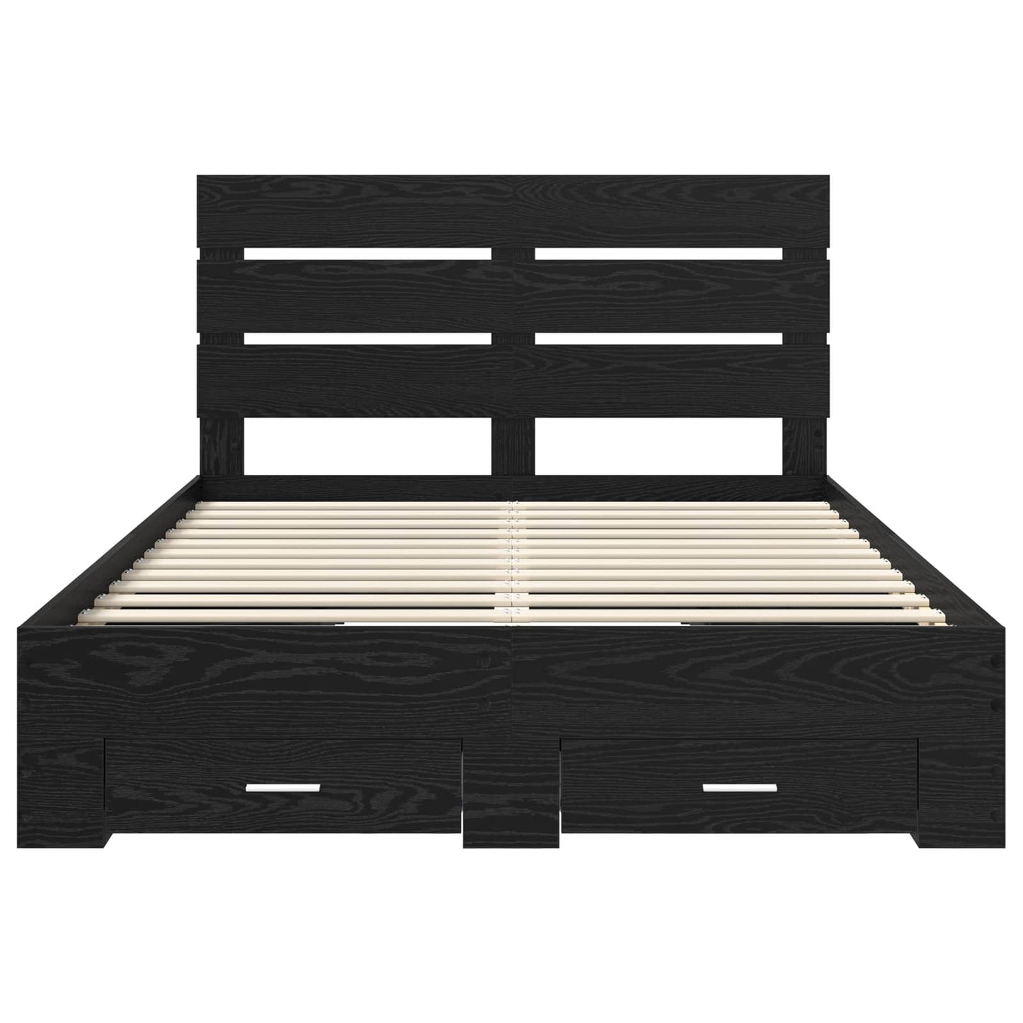 Struttura del letto Rovere Nero 140 x 190 cm Legno multistrato